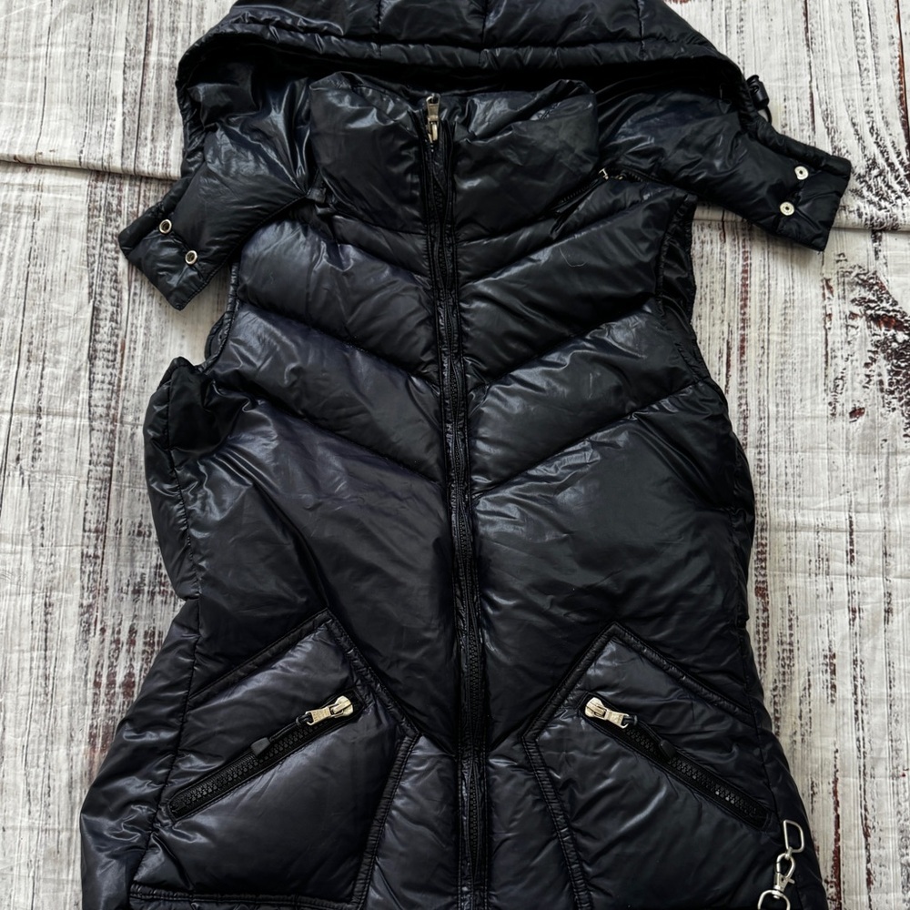 J. Crew navy hooded down puffer vest -size Small - Picture 2 of 9